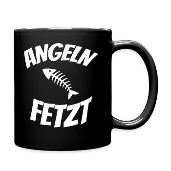 Angeln, Angler-Design. Angeln ist Leidenschaft - Tasse einfarbig - Schwarz - Rechts