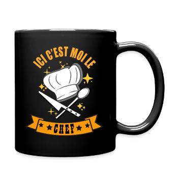 Içi le chef c'est moi - Mug uni - noir - Droite
