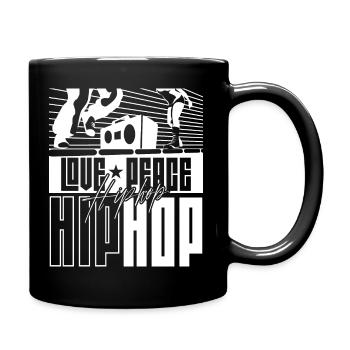 Love Peace Hip Hop Music Hiphop Dancer Rap - Full Colour Mug - black - Right