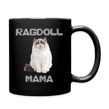 Ragdoll Katzen Mama - Tasse einfarbig - Schwarz - Rechts
