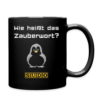 Das Zauberwort - Tasse einfarbig - Schwarz - Rechts
