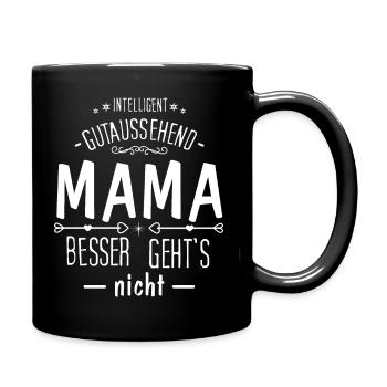 Beste Mama - Tasse einfarbig - Schwarz - Rechts