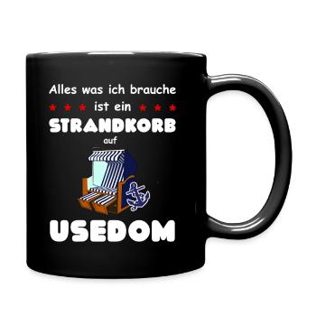 Strandkorb - Tasse einfarbig - Schwarz - Rechts