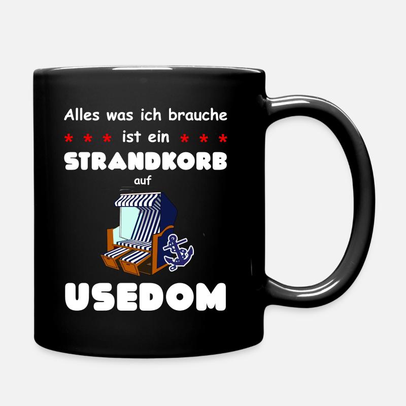 Strandkorb - Tasse einfarbig - Schwarz