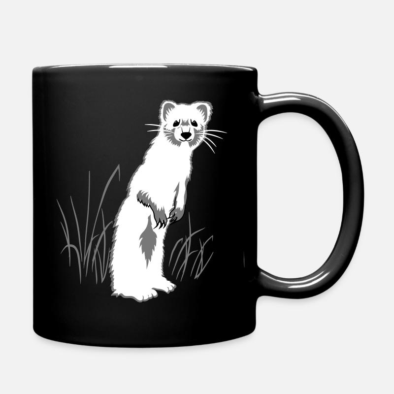 Wiesel auf Wiese - Tasse einfarbig - Schwarz
