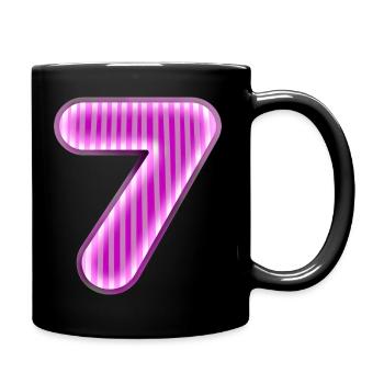 Nummer sieben - Tasse einfarbig - Schwarz - Rechts