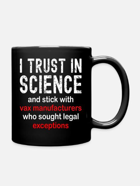 Trust in science anti-vaccination gift - Full Colour Mug - black