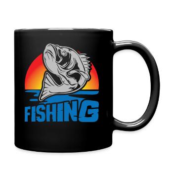 Fishing is part of your life Fishing is love - Full Colour Mug - black - Right