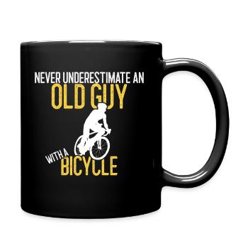 Ne sous-estimez jamais un vieux gars avec un vélo - Mug uni - noir - Droite