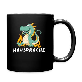 Hausdrache Schwiegermutter Humor Fun - Tasse einfarbig - Schwarz - Rechts