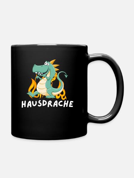 Hausdrache Schwiegermutter Humor Fun - Tasse einfarbig - Schwarz