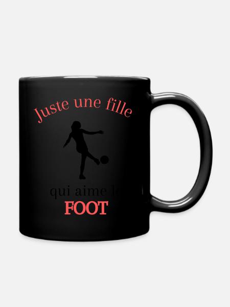 Juste une fille qui aime le foot - Mug uni - noir