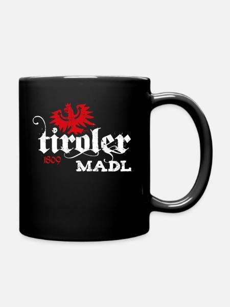 Tiroler Madl Tirol Adler Wappen Frauen Mädchen - Tasse einfarbig - Schwarz