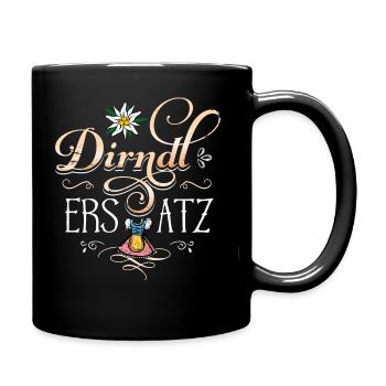 Dirndl Ersatz Tracht Bayern - Tasse einfarbig - Schwarz - Rechts