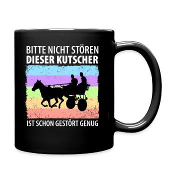 Kutscher Kutsche Pferdekutscher Kutschieren - Tasse einfarbig - Schwarz - Rechts