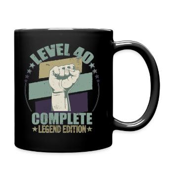 Level 40, Happy Birthday 40 years, Proud 40 - Full Colour Mug - black - Right