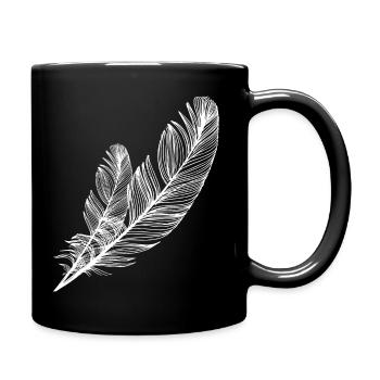 plume petite et grande - Mug uni - noir - Droite