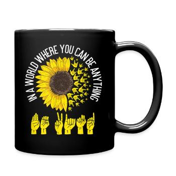 Be Friendly Positive Funny T-Shirt - Full Colour Mug - black - Right