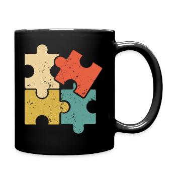 Puzzle Vintage Puzzles Rätsel - Full Colour Mug - black - Right
