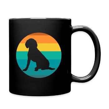 Hund Beagle Beagles Retro Vintage - Tasse einfarbig - Schwarz - Rechts