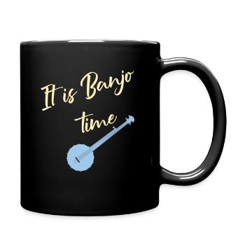 Banjo Vintage Bluegrass Musikspieler Geschenk - Tasse einfarbig - Schwarz - Rechts