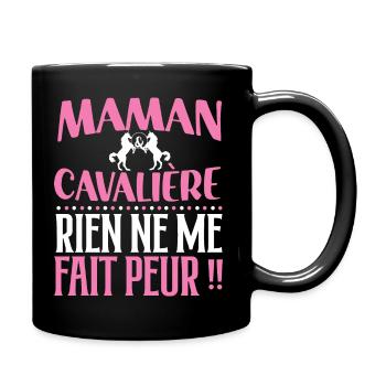 Maman et cavalière. Cadeau pour cavalière - Mug uni - noir - Droite