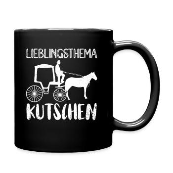 Kutscher Kutsche Pferdekutscher Kutschieren - Tasse einfarbig - Schwarz - Rechts