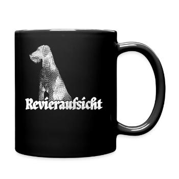 Revieraufsicht für Jäger + Jagd Deutsch Drahthaar - Tasse einfarbig - Schwarz - Rechts