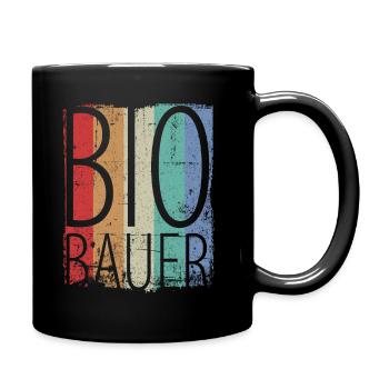 Bio Biobauer Grün Landwirt Bauer Landwirtschaft - Tasse einfarbig - Schwarz - Rechts