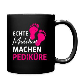 Fußpflege Pediküre Podologe Nagelstudio Geschenk - Tasse einfarbig - Schwarz - Rechts