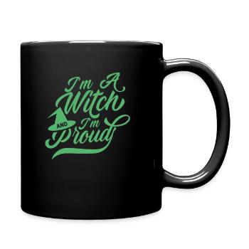 Ich bin eine Hexe und stolz Hexerei Hexen Hexer - Tasse einfarbig - Schwarz - Rechts