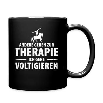 Pferde Pferd Voltigierer Voltigieren Volti - Tasse einfarbig - Schwarz - Rechts