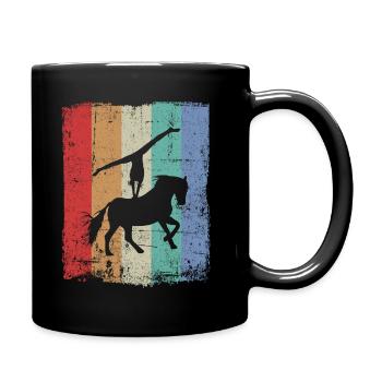 Pferde Pferd Voltigierer Voltigieren Volti Vintage - Tasse einfarbig - Schwarz - Rechts