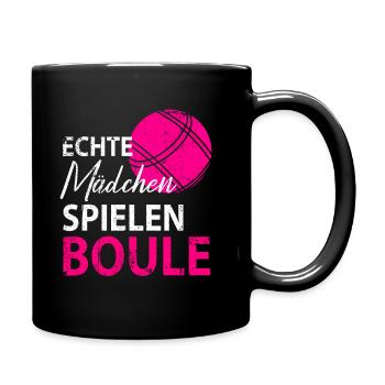Boule Petanque Boccia Boules Damen Frauen Mädchen - Tasse einfarbig - Schwarz - Rechts