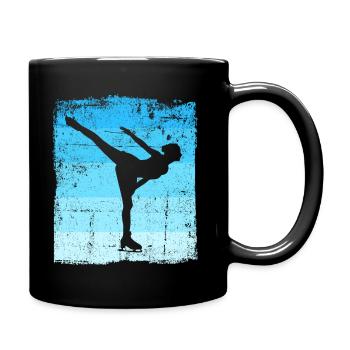Eiskunstlauf Schlittschuhlauf Eis Figuren Tanz - Tasse einfarbig - Schwarz - Rechts