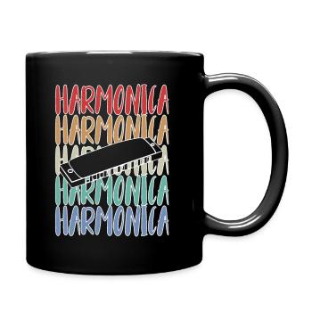 Harmonica Harmonica Player Vintage - Full Colour Mug - black - Right