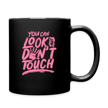 Tu peux regarder, mais ne touche pas les mains des doigts - Mug uni - noir - Droite