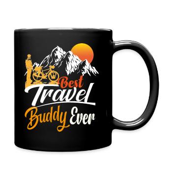 best travel bike buddy ever - Tasse einfarbig - Schwarz - Rechts