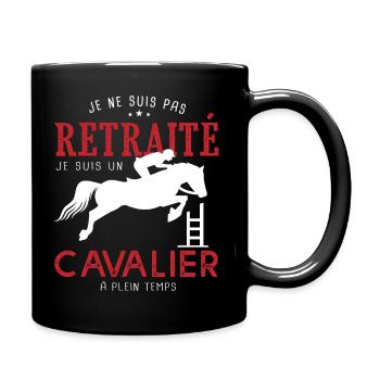 retraité humour retraite équitation cheval - Mug uni - noir - Droite