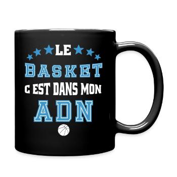 Le basket c'est dans mon adn.T shirt basketball - Mug uni - noir - Droite