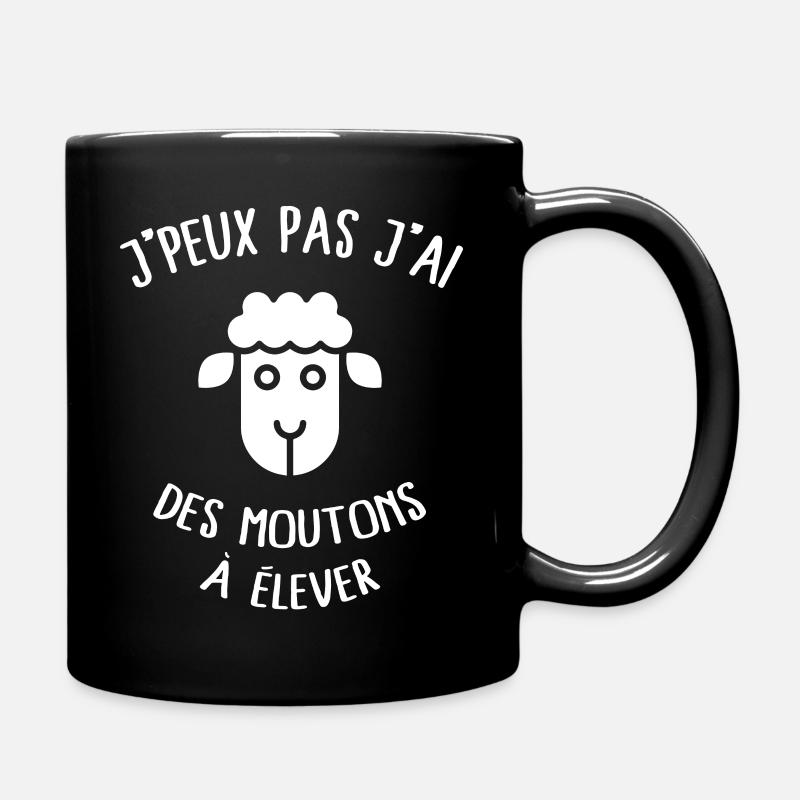 J'peux pas j'ai des moutons à élever - Mug uni - noir