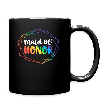 Maid of Honor Lesbische Junggesellinnenabschied Diamant - Tasse einfarbig - Schwarz - Rechts