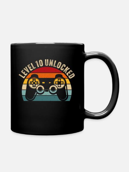 10.Anniversaire - 10 ans gamer niveau 10 unlocked - Mug uni - noir