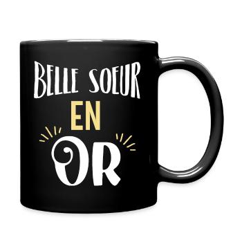 Belle soeur en or. Cadeau belle soeur. - Mug uni - noir - Droite