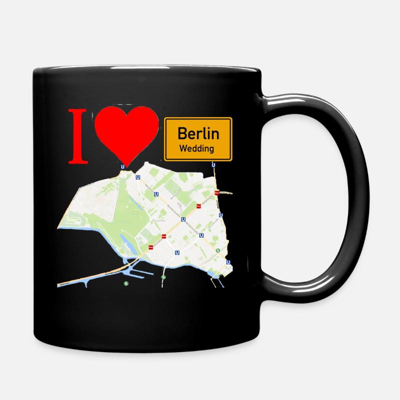 I love Wedding Map I Gift Berlin map Love - Mug uni - noir