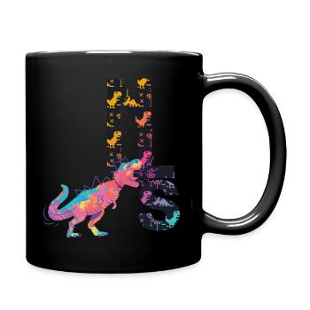 Nils - Beautiful boy name with cool dinosaurs - Full Colour Mug - black - Right