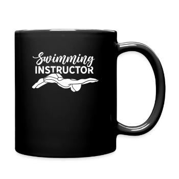 Schwimmlehrer Schwimmkurs Schwimmtrainer Beruf - Tasse einfarbig - Schwarz - Rechts