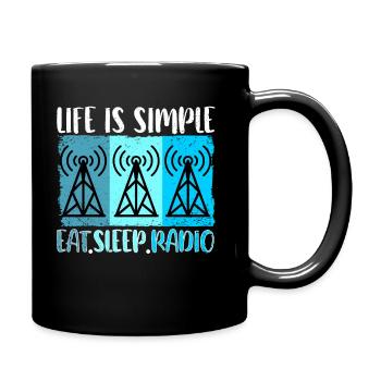 Amateur Radio Radio Radio Radio Radio Amateur Vintage - Full Colour Mug - black - Right