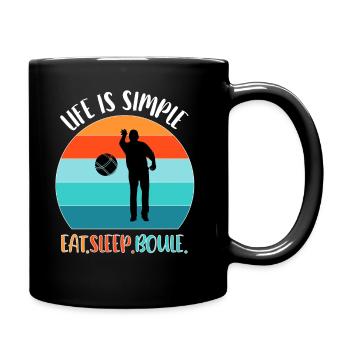 Boule Petanque Boccia Boules - Tasse einfarbig - Schwarz - Rechts
