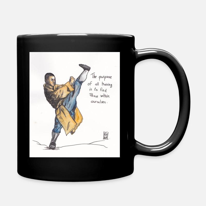 Shaolin Kung Fu Mönch - Tasse einfarbig - Schwarz